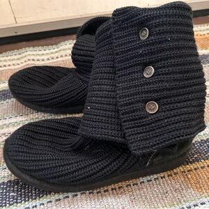 UGG Black Knit Ankle Boots